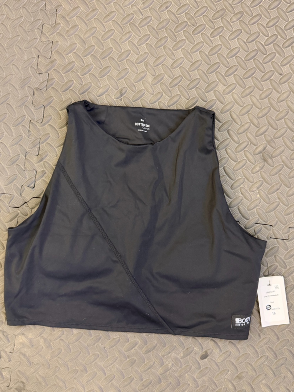 Cotton On Black Cropped Muscle Tank